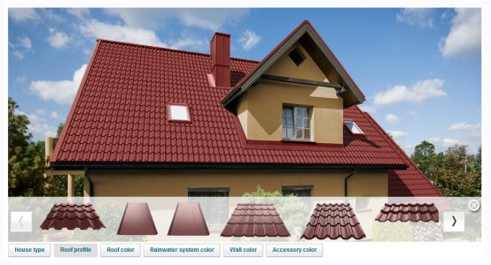Pokrycia dachowe / Blaszane - Wizualizator dachu